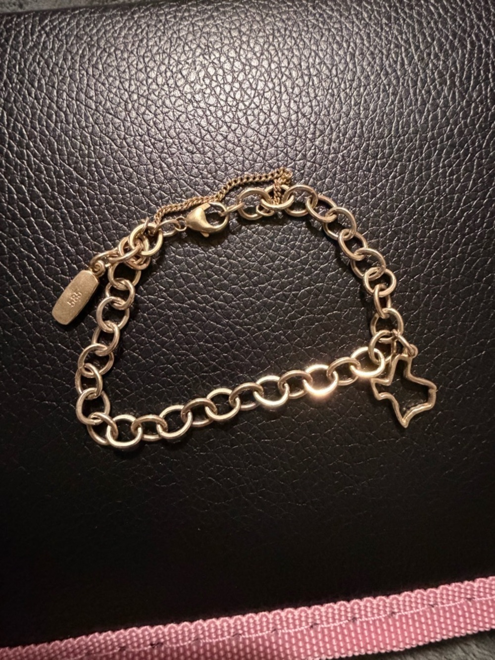 Gold Tone Chain Bracelet with Texas Charm